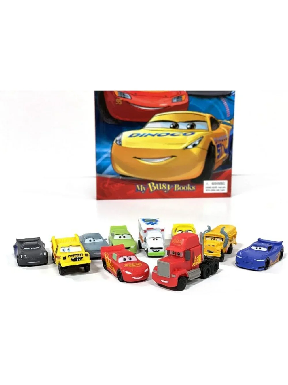 Cars 3 My Busy Books Set - Storybook, 10 Figurines & Playmat for Kids Fun